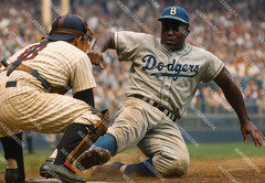 GV717 98 Jackie Robinson – Brooklyn Dodgers 8×10 11×14 16×20 Colorized Photo