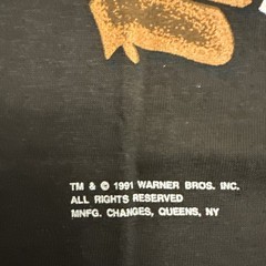 New 1991 Vintage Looney Tunes Taz New York Giants T Shirt NFL Mens XL Rare Black