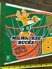 Vintage Milwaukee Bucks Throwback Retro Full Size Pennant Flag Banner NBA