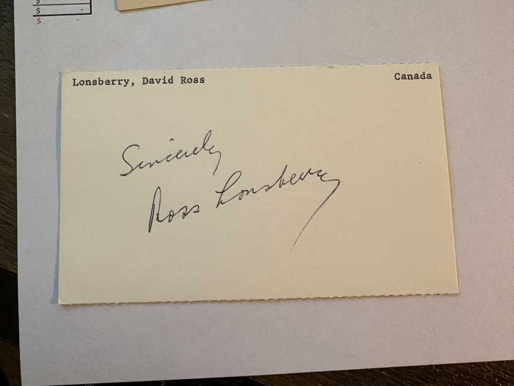 David Ross Lonsberry Flyers Bruins Kings signed autograph Hockey 3×5 index card