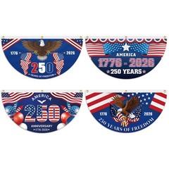 4 PCS 250th Anniversary USA Bunting Flag 3×1.5 Ft, America 250 Years Independenc