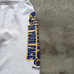 Vintage Los Angeles Rams Pants Mens Medium White NFL Football Fruit Of The Loom