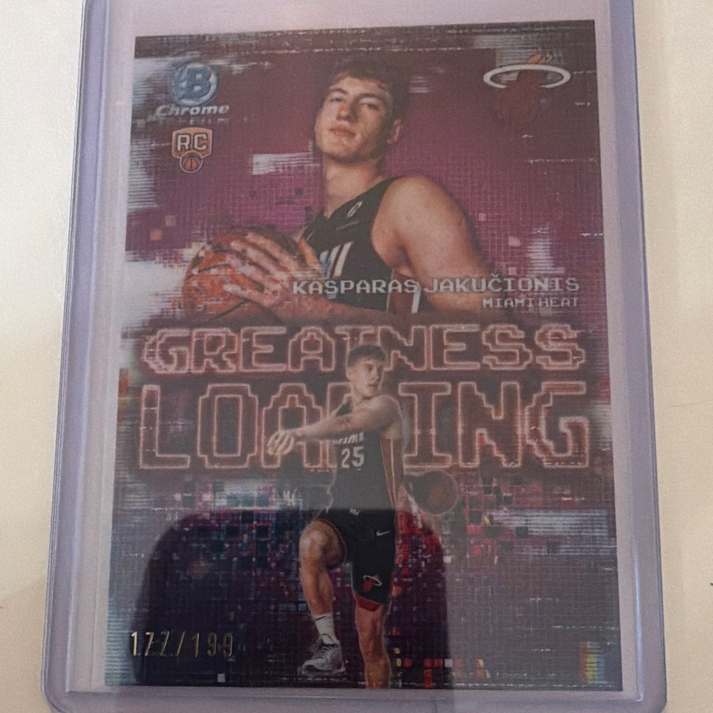 Topps 2025-26 Bowman Greatness Loading Kasparas Jakucionis RC GL-20 Fuchsia /199