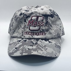 PORT AUTHORITY Gray Digital Camo Hat, UMASS Athletics, Strapback, Adjustable