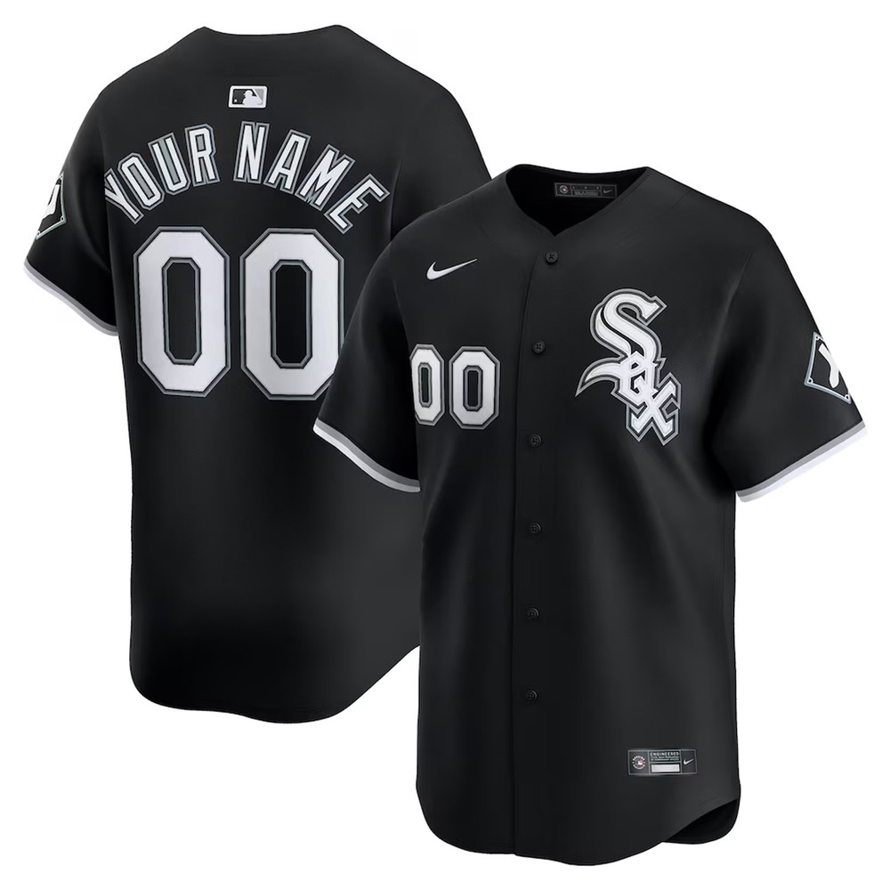 Men&rsquo;s Chicago White Sox Black Alternate Limited Custom Stitched