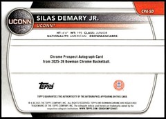 2025-26 Bowman #CPA-SD Silas Demary Jr. Chrome Prospect Autographs Mojo
