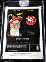 2021-22 Jalen Johnson Panini One and One Prime Rookie Jersey Autographs Red /25