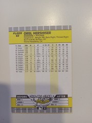 ⚾️ Orel Hershiser 1989 Fleer #62 Los Angeles Dodgers FREE SHIPPING ⚾️