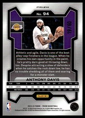 2023-24 Panini Prizm Prizms Orange Wave Anthony Davis 19/60 Los Angeles Lakers