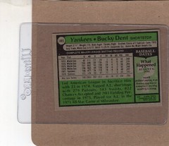 1979 Topps Bucky Dent New York Yankees # 485 Nr Mt