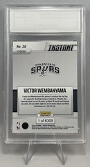 Victor Wembanyama Rookie Graded Gem Mint 10 2023-24 Panini Instant #36 Spurs RC