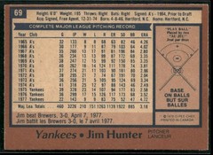 1978 Topps #460 Jim Hunter