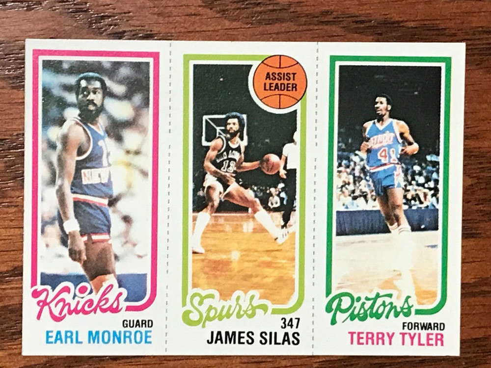 1980-81 TOPPS BASKETBALL EARL MONROE/JAMES SILAS/TERRY TYLER TRI CARD -FEB588