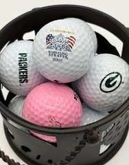Decorative Bucket of Golf Balls Packers Whistling Straits Pink