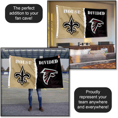 Saints and Falcons House Divided Flag Rivalry Banner