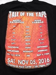 Pacquiao Vs Vargas Boxing T Shirt 2016 Fight Mens Size Medium Black Filipino
