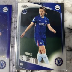 2025-26 Topps Chrome Womens UEFA Club Competitions Veerle Buurman RC /75 Purple