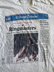 Vintage 1996 Chicago Bulls NBA Champions Chicago Tribune Ringmasters T Shirt L