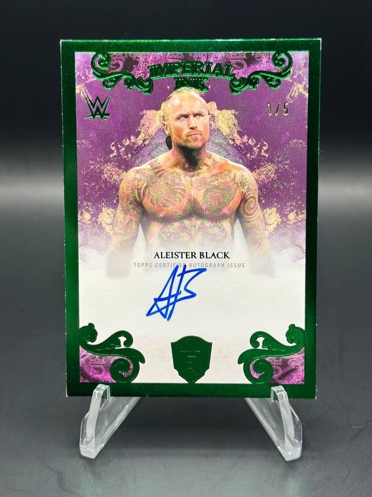 2025 Topps Royalty WWE ALEISTER BLACK On Card Auto /5 Imperial Ink Green
