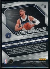 Donte DiVincenzo /35 Blue Shimmer 2024-25 Panini Prizm Black FOTL Timberwolves #