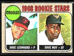 1968 Topps #56 Orioles 1968 Rookie Stars Dave Leonhard Dave May lower grade