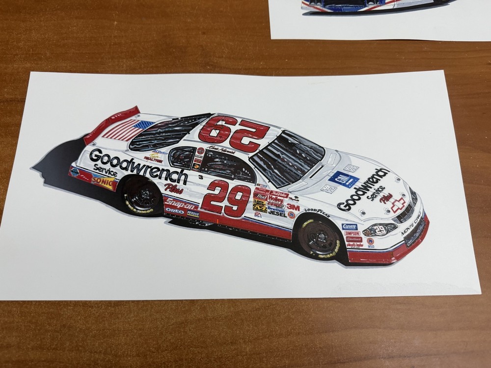 Sam Bass Original Drawing Artwork Kevin Harvick NASCAR Goodwrench 29