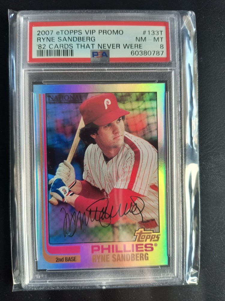 2007 eTopps VIP Promo Ryne Sandberg rare 133T PSA 8 « 82 cards that never were »