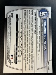 Eduardo Quintero /150 Blue Refractor 2025 Bowman Draft Chrome #BDC-111 Dodgers