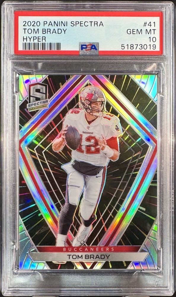 Tom Brady 2020 Panini Spectra #41 *Hyper Prizm* Numbered /75 SP GOAT Rare PSA 10