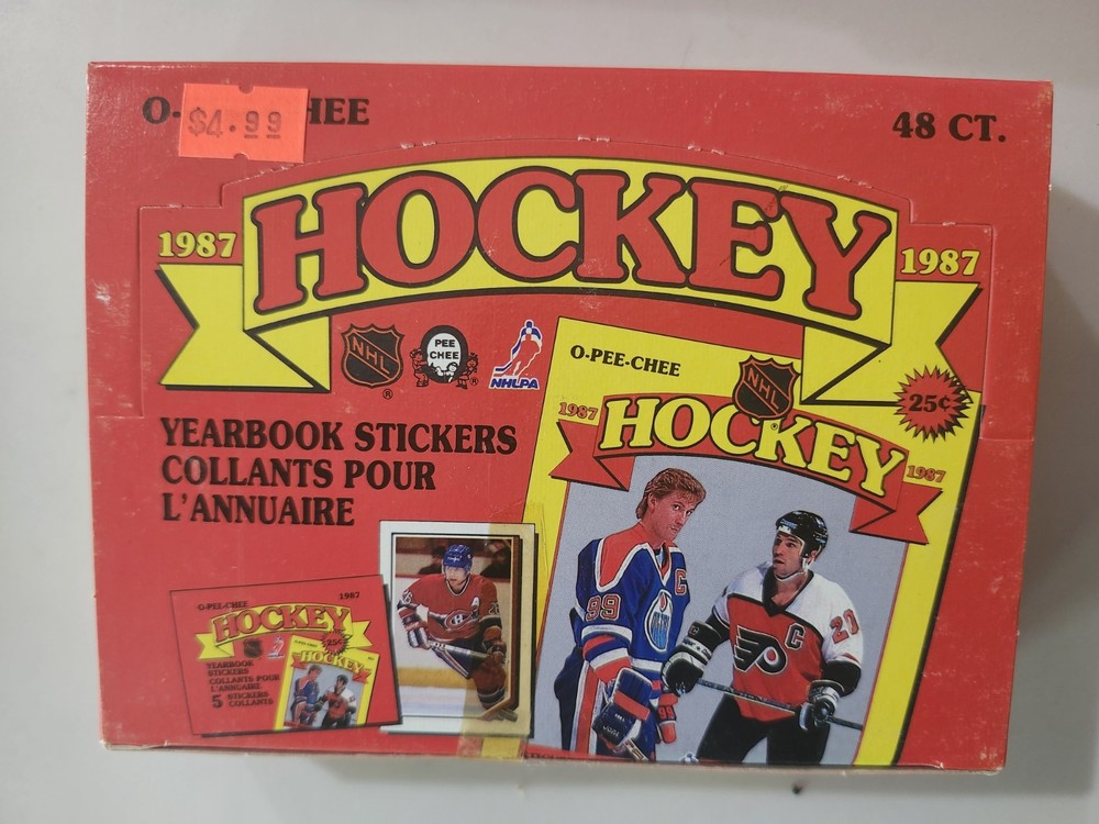 1987 Opeechee Nhl Yearbook 48ct Sticker Box Still With Original Seal Tape On It