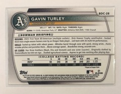 2025 Bowman Chrome Draft Sapphire 🔥 Gavin Turley #BDC-28 Yellow /75 (RC) 💎 A&rsquo;s
