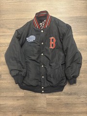 VTG Boston Red Sox Reversible Bomber Varsity Jacket JH Design Black Navy XL