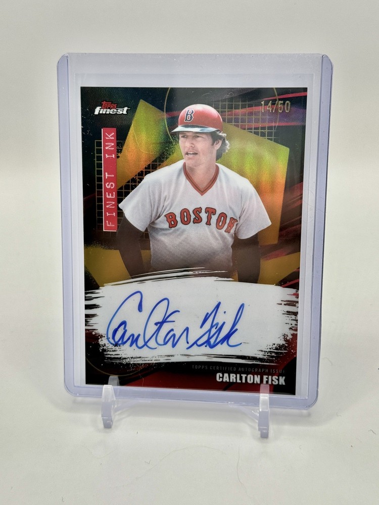 2026 Topps Finest – Carlton Fisk Finest Ink Autograph Gold /50 Boston Red Sox