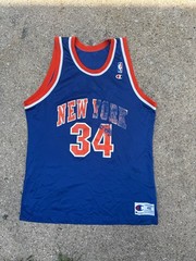 Rare Vintage 90s Champion NBA New York Knicks Charles Oakley 34 Jersey Men 48 XL