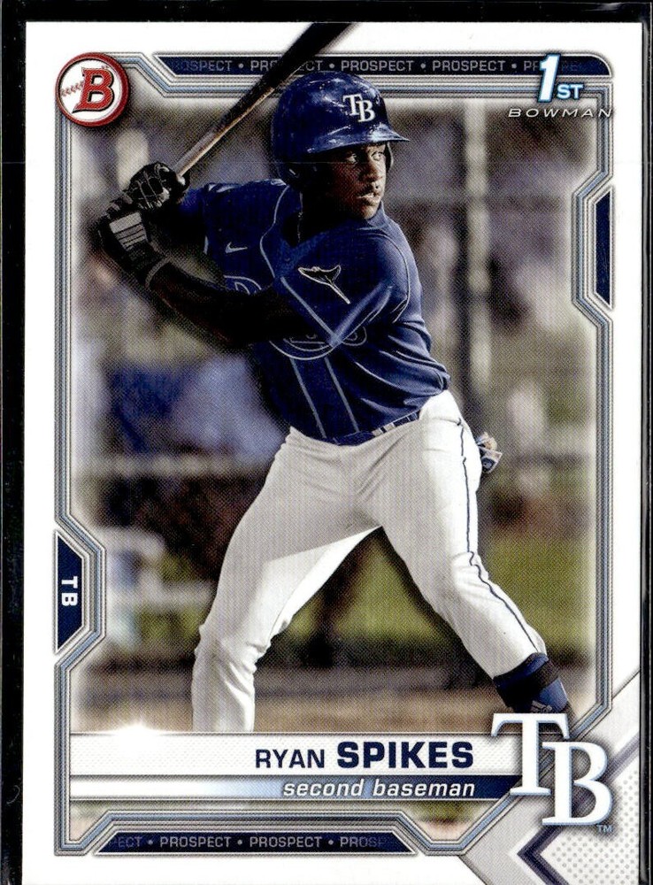 2021 Bowman Draft Paper Ryan Spikes Tampa Bay Rays 1st #BD-63 5 Card Lot