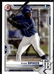 2021 Bowman Draft Paper Ryan Spikes Tampa Bay Rays 1st #BD-63 5 Card Lot