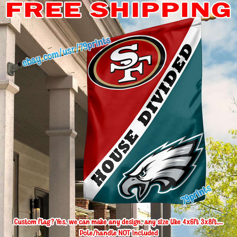 San Francisco 49ers vs Philadelphia Eagles House Divided Flag 28X40&Prime; Banner 2026