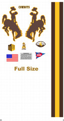 Wyoming Cowboys Football Helmet Decals Full Size 8 Mil Gear wrap