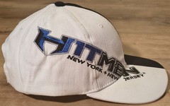 Vintage 2001 NY NJ Hitmen XFL Snapback Hat Split Black White NOS Cap