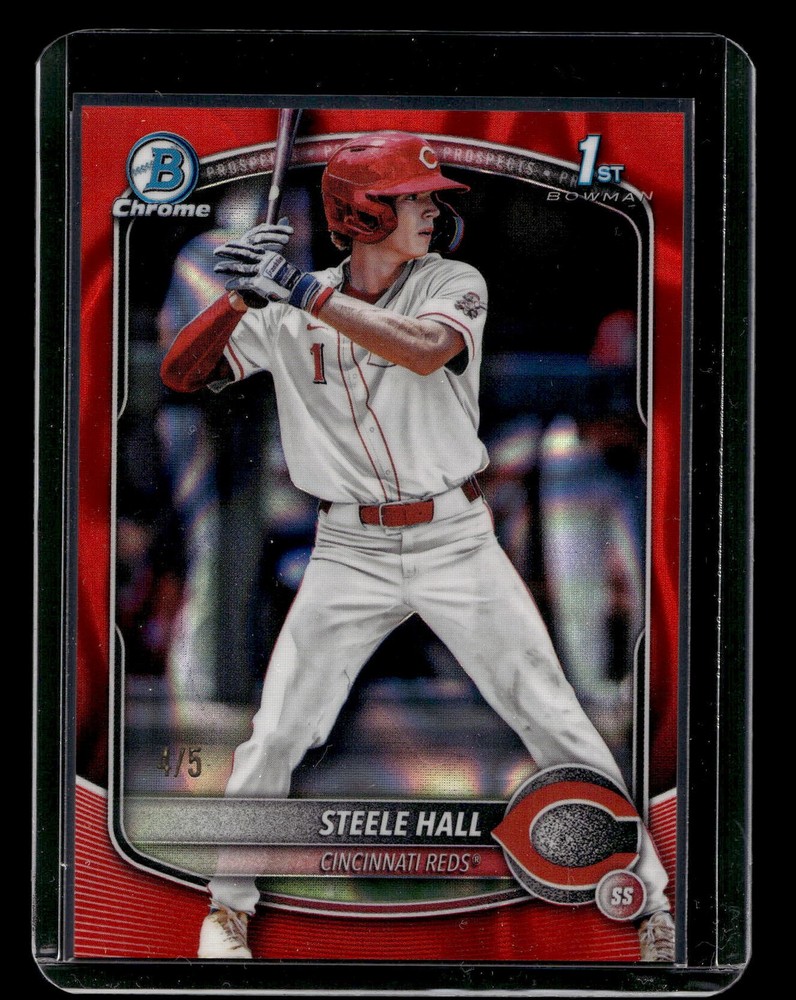 2025 Bowman Draft #BDC-20 Steele Hall Chrome Red Lava Refractor #/5