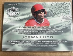 2024 Leaf Trinity Joswa Lugo Patch Auto /99 Steel Red Auto /5 Clear Auto /49 /99