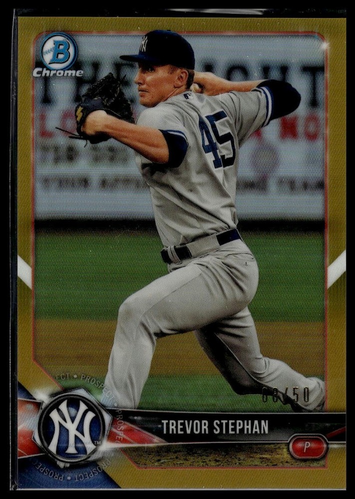 2018 Bowman Draft #BDC-20 Trevor Stephan Chrome Gold Refractor #/50