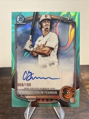 2025 Bowman Draft Autographs Colin Yeaman #CPA-CY Aqua Lava Refractor /199
