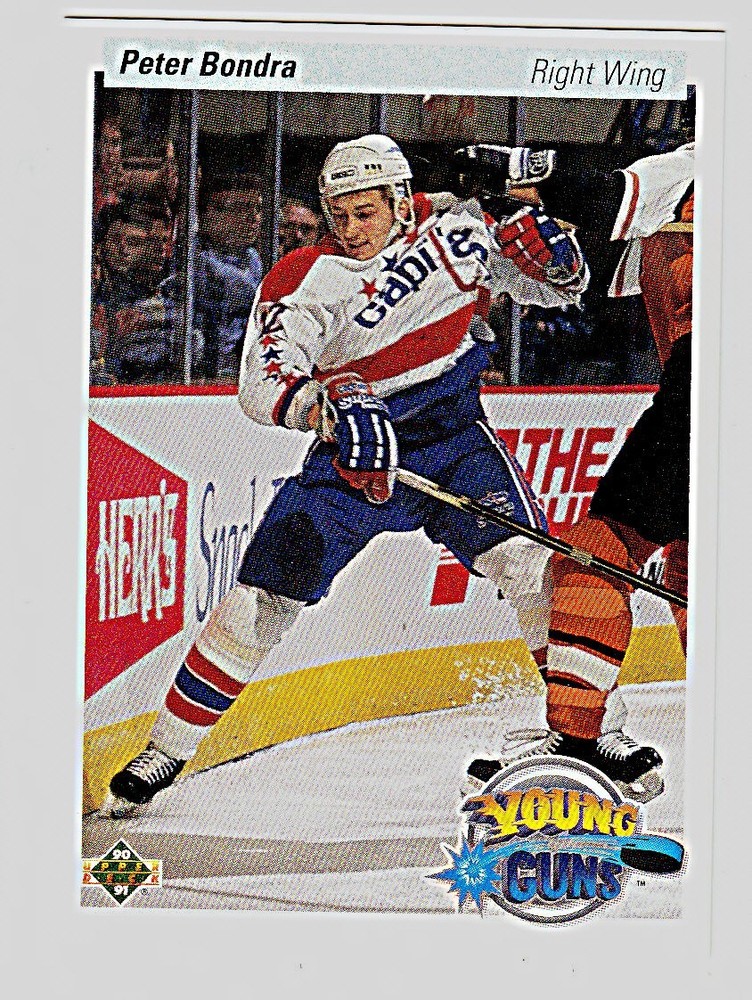 1990-92 UPPER DECK YOUNG GUNS #536 PETER BONDRA (RC) Rookie Washington Capitals