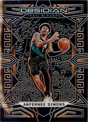 2022-23 Panini Obsidian Electric Etch Orange Anfernee Simons 14/50 Portland