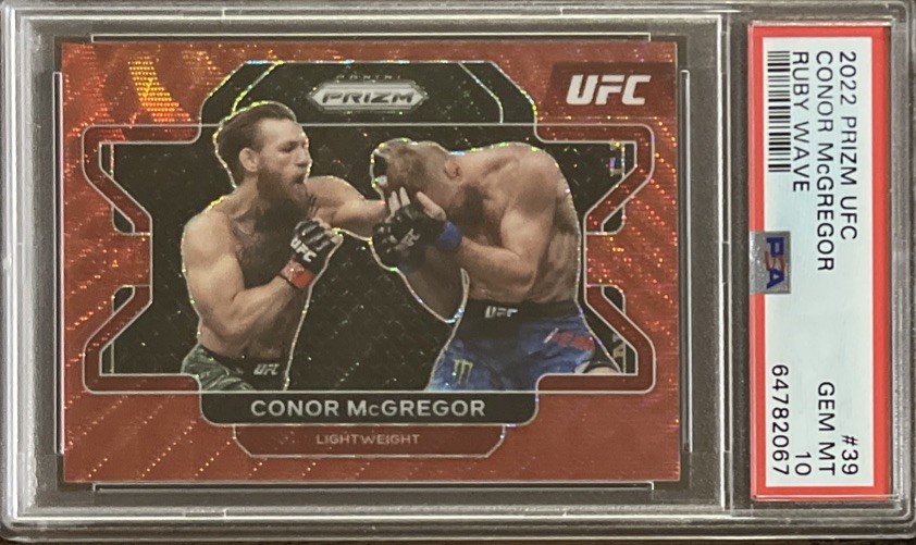 PSA 10 Conor McGregor -#39 -Ruby Red Prizm – UFC 2022 Panini Prizm PSA 10