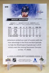 2022-23 Upper Deck Ext Base #649 Marcus Johansson – Washington Capitals