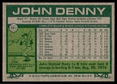 1977 Topps John Denny St. Louis Cardinals #541