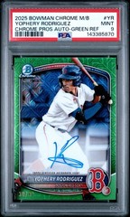 2025 Bowman Chrome M/B YOPHERY RODRIGUEZ #BMA-YR Green Auto /99 PSA 9 Red Sox