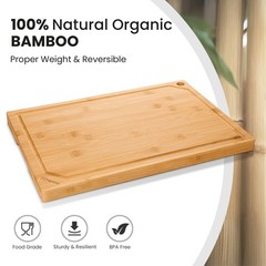 Hiware Extra Large Bamboo Cutting Board for Kitchen, 18&Prime;L x 12&Prime;W, Natural